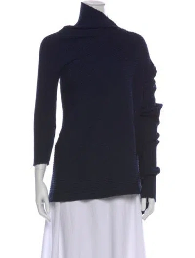 Pre-owned Marques' Almeida Merino Wool Turtleneck Sweater In Blue