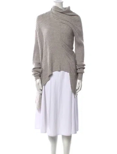 Pre-owned Marques' Almeida Merino Wool Turtleneck Sweater In Gray