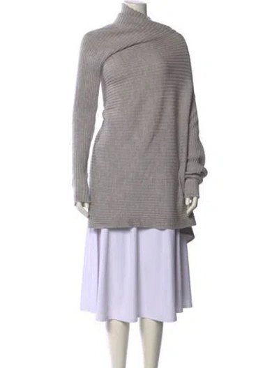 Pre-owned Marques' Almeida Merino Wool Turtleneck Sweater In Gray