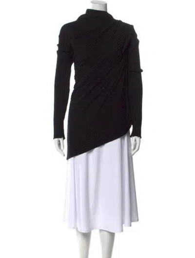 Pre-owned Marques' Almeida Merino Wool Turtleneck Top In Black