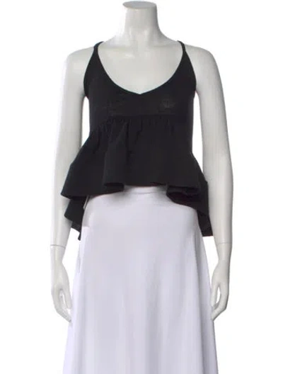 Pre-owned Marques' Almeida Merino Wool V-neck Top In Black