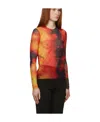 Marques' Almeida Orange & Yellow Mesh Long Sleeve T-shirt In Brown