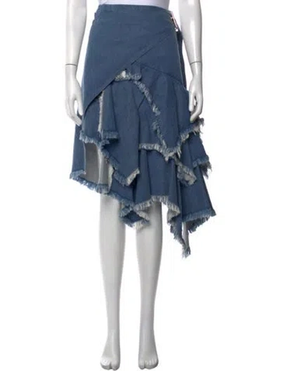 Pre-owned Marques' Almeida Midi Length Skirt In Blue