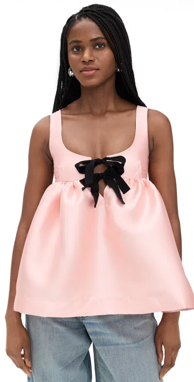 Marques' Almeida Mikado Baby Doll Top With Bow Ties Pink