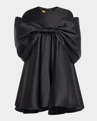 Marques' Almeida Mikado Bow Swing Dress In Black