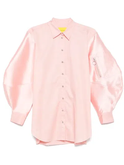 Marques' Almeida Mikado-fabric Bomber-sleeves Shirt In Pink