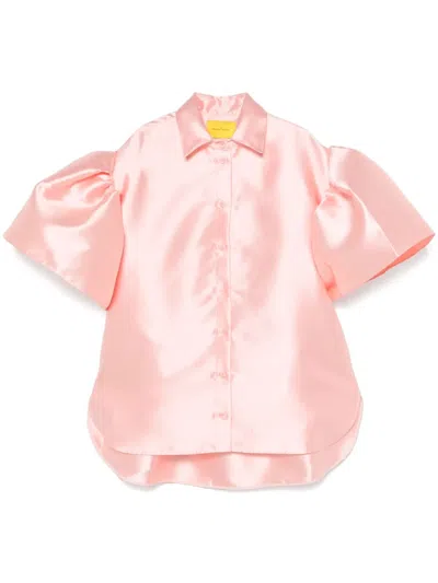 Marques' Almeida Mikado-fabric Pleated-sleeves Shirt In Pink