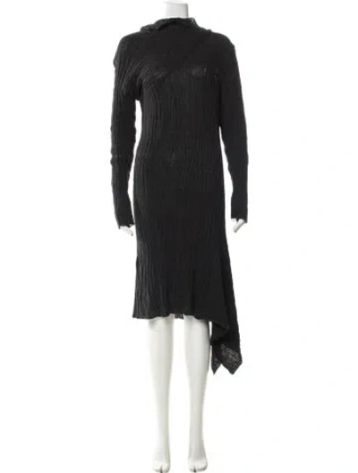 Pre-owned Marques' Almeida Mock Neck Long Dress In Black