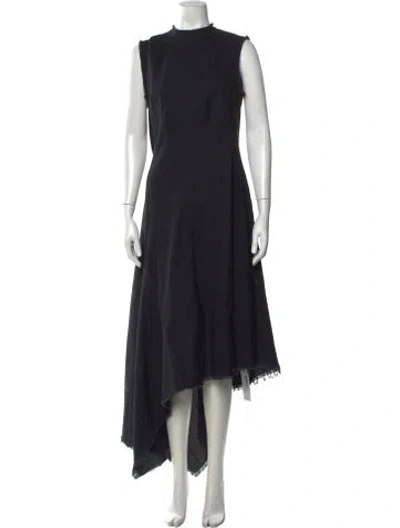 Pre-owned Marques' Almeida Mock Neck Long Dress In Black