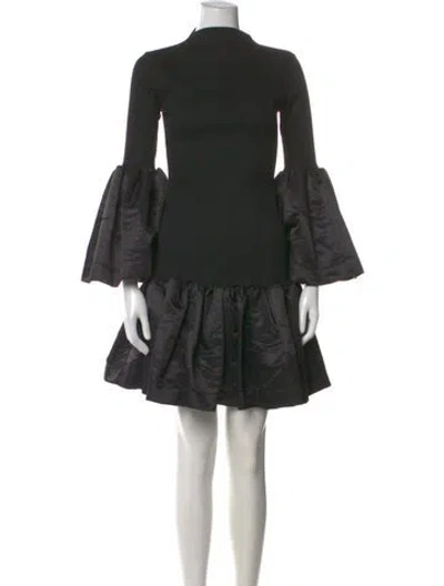 Pre-owned Marques' Almeida Mock Neck Mini Dress In Black