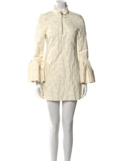 Pre-owned Marques' Almeida Mock Neck Mini Dress In Neutral