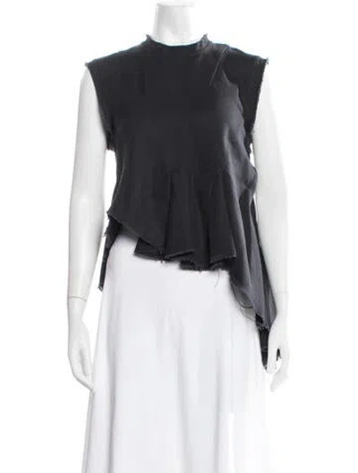 Pre-owned Marques' Almeida Mock Neck Sleeveless Top In Black