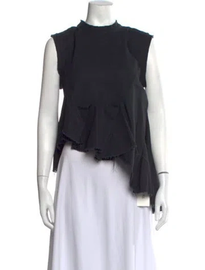 Pre-owned Marques' Almeida Mock Neck Sleeveless Top In Black