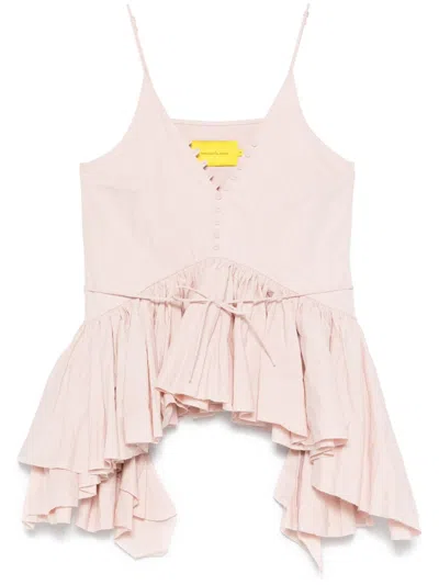Marques' Almeida Ruffled Cami Top In Pink