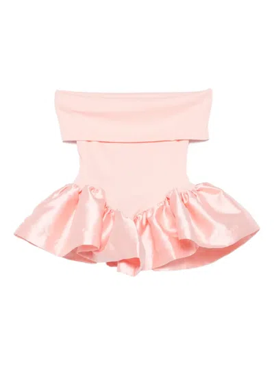 Marques' Almeida Off-shoulder Peplum Top In Multi