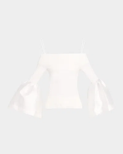 MARQUES' ALMEIDA OFF-THE-SHOULDER PUFFED MIKADO TOP
