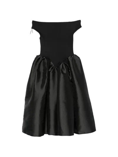Marques' Almeida Off-shoulder Puffed Dress In Black