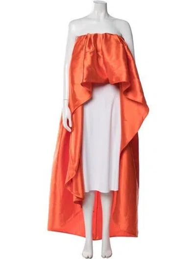 Pre-owned Marques' Almeida Off-the-shoulder Sleeveless Top In Orange