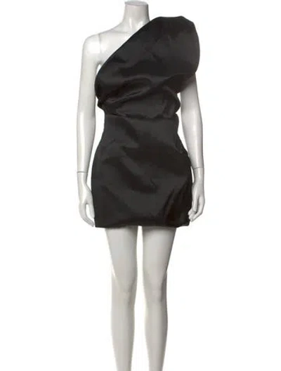 Pre-owned Marques' Almeida One-shoulder Mini Dress W/ Tags In Black