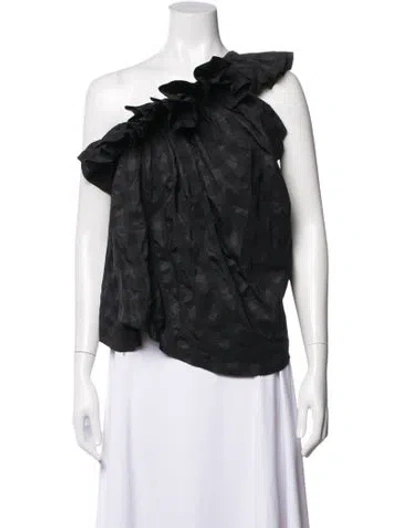 Pre-owned Marques' Almeida One-shoulder Sleeveless Top In Black