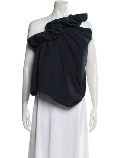 Pre-owned Marques' Almeida One-shoulder Sleeveless Top In Blue