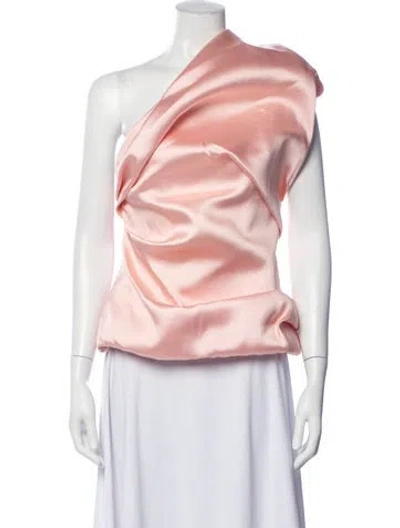 Pre-owned Marques' Almeida One-shoulder Sleeveless Top In Pink