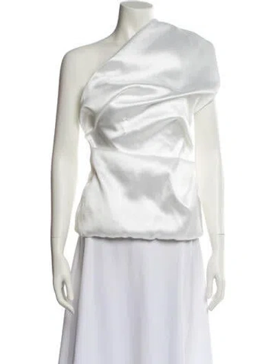 Pre-owned Marques' Almeida One-shoulder Sleeveless Top In White