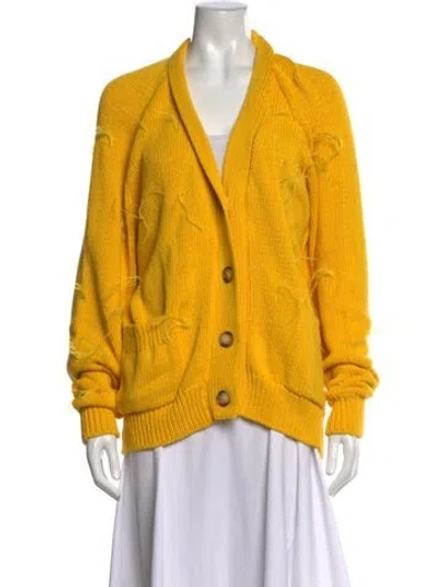 Pre-owned Marques' Almeida Open Front Sweater In Yellow