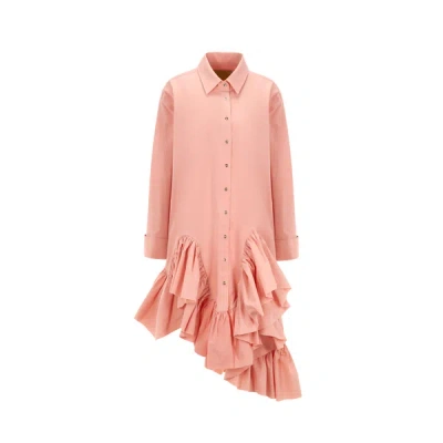 Marques' Almeida Organic Cotton Ruffled Dress In Pink