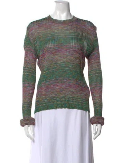Pre-owned Marques' Almeida Patterned Crew Neck Sweater In Green