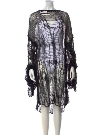 Pre-owned Marques' Almeida Patterned Long Dress In Black