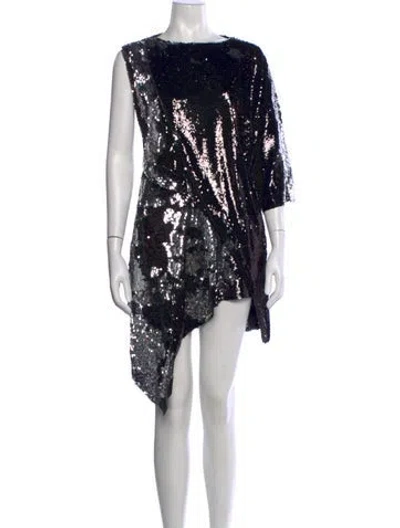 Pre-owned Marques' Almeida Patterned Mini Dress In Black