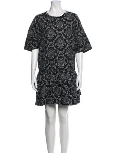 Pre-owned Marques' Almeida Patterned Mini Dress W/ Tags In Black