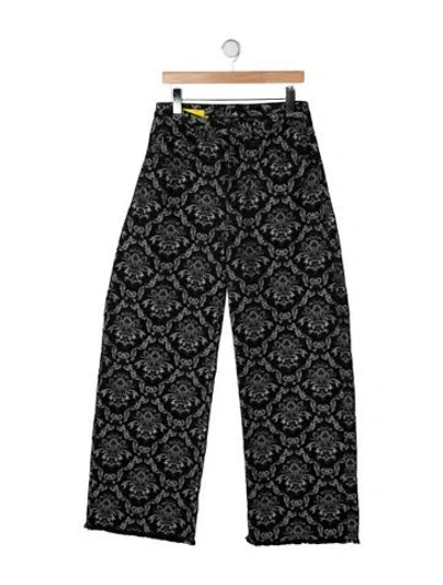 Pre-owned Marques' Almeida Patterned Wide Leg Pants In Black