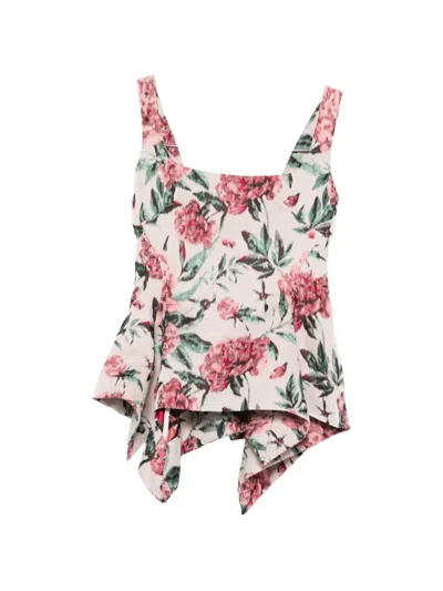 Marques' Almeida Peplum Brocade Corset Top In Multi