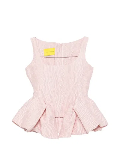 Marques' Almeida Peplum-hem Top In Pink