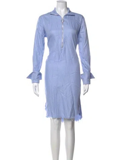 Pre-owned Marques' Almeida Plaid Print Knee-length Dress In Blue
