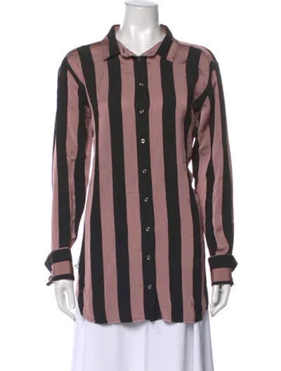 Pre-owned Marques' Almeida Plaid Print Long Sleeve Top In Pink