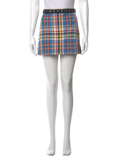 Pre-owned Marques' Almeida Plaid Print Mini Skirt In Neutral