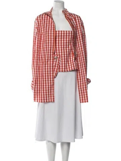 Pre-owned Marques' Almeida Plaid Print Skirt Suit In Multicolor