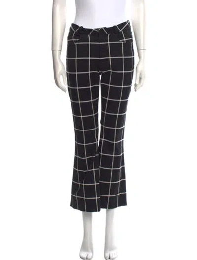 Pre-owned Marques' Almeida Plaid Print Wide Leg Pants In Black