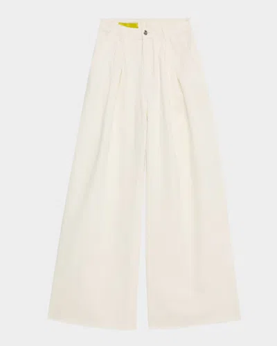 Marques' Almeida Pleated Wide-leg Denim Trousers