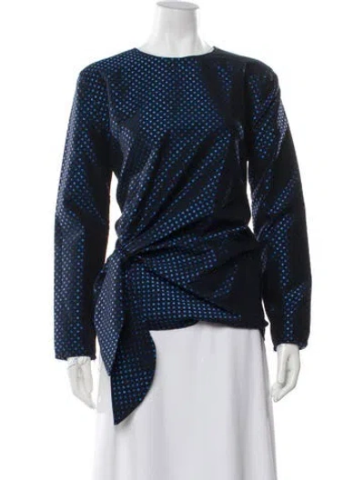Pre-owned Marques' Almeida Polka Dot Print Crew Neck Top In Blue