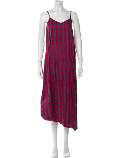 Pre-owned Marques' Almeida Printed Long Dress In Red