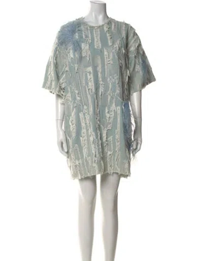 Pre-owned Marques' Almeida Printed Mini Dress In Blue
