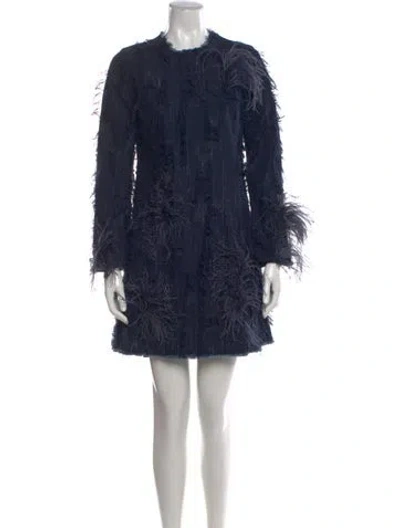 Pre-owned Marques' Almeida Printed Mini Dress W/ Tags In Blue