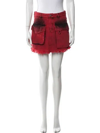 Pre-owned Marques' Almeida Printed Mini Skirt W/ Tags In Red
