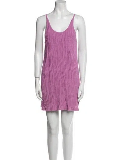 Pre-owned Marques' Almeida Printed Scoop Neck Tunic In Purple