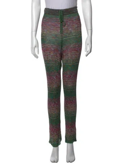 Pre-owned Marques' Almeida Printed Straight Leg Pants In Green
