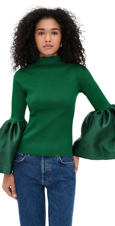 Marques' Almeida Puff Sleeve Top Green